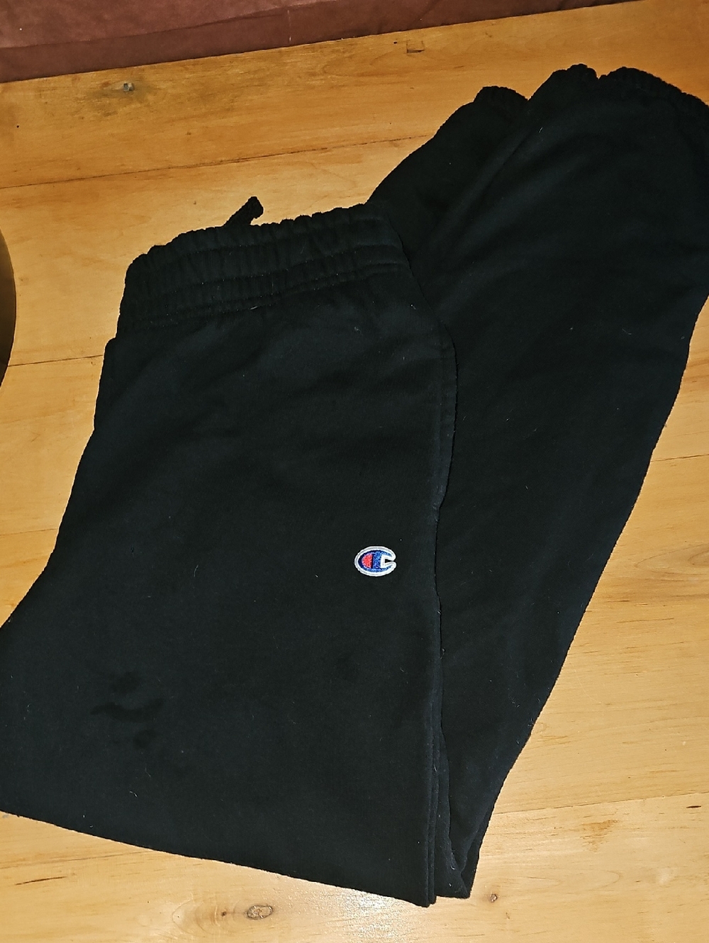 Champion Kids Black Jogger Sweatpants with Embroidered Logo